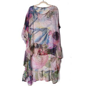 Alembika Floral Sheer Hi Low Tunic